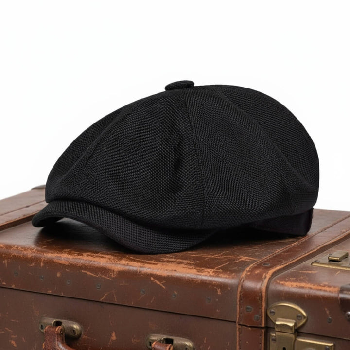 Texturierte Baumwoll-Newsboy-Ca