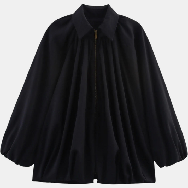 Blouson aviateur oversize pour femme avec manches ballon et fermeture éclair