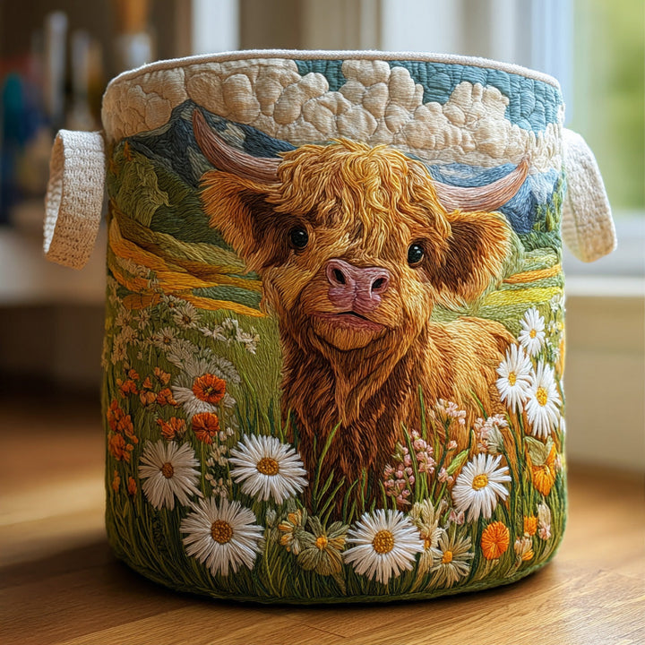 Therese – Panier de rangement matelassé avec broderie