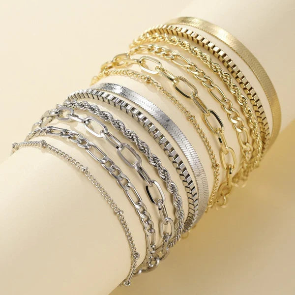 Ensemble de 5 bracelets en or