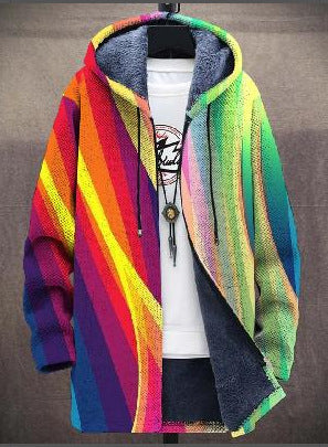 Judith | Warmer Kapuzencardigan mit Kunstprint
