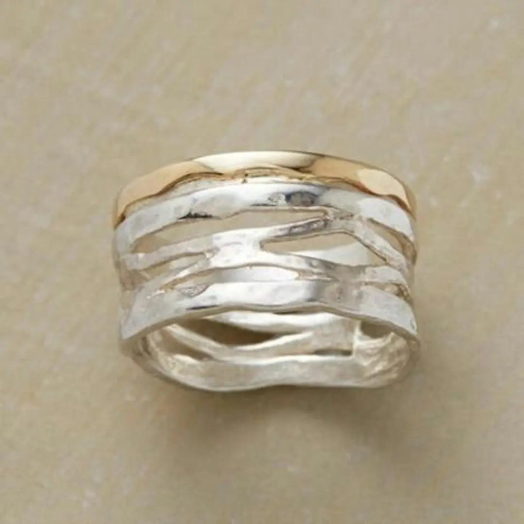 Vintage-Ring aus Gold und Silber
