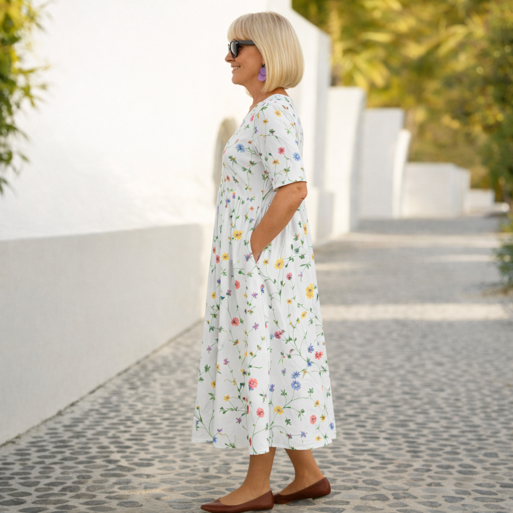 Robin | Robe midi à motifs floraux