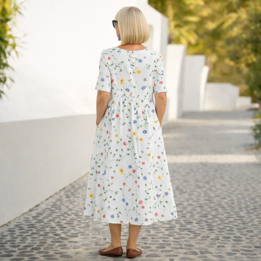 Robin | Robe midi à motifs floraux