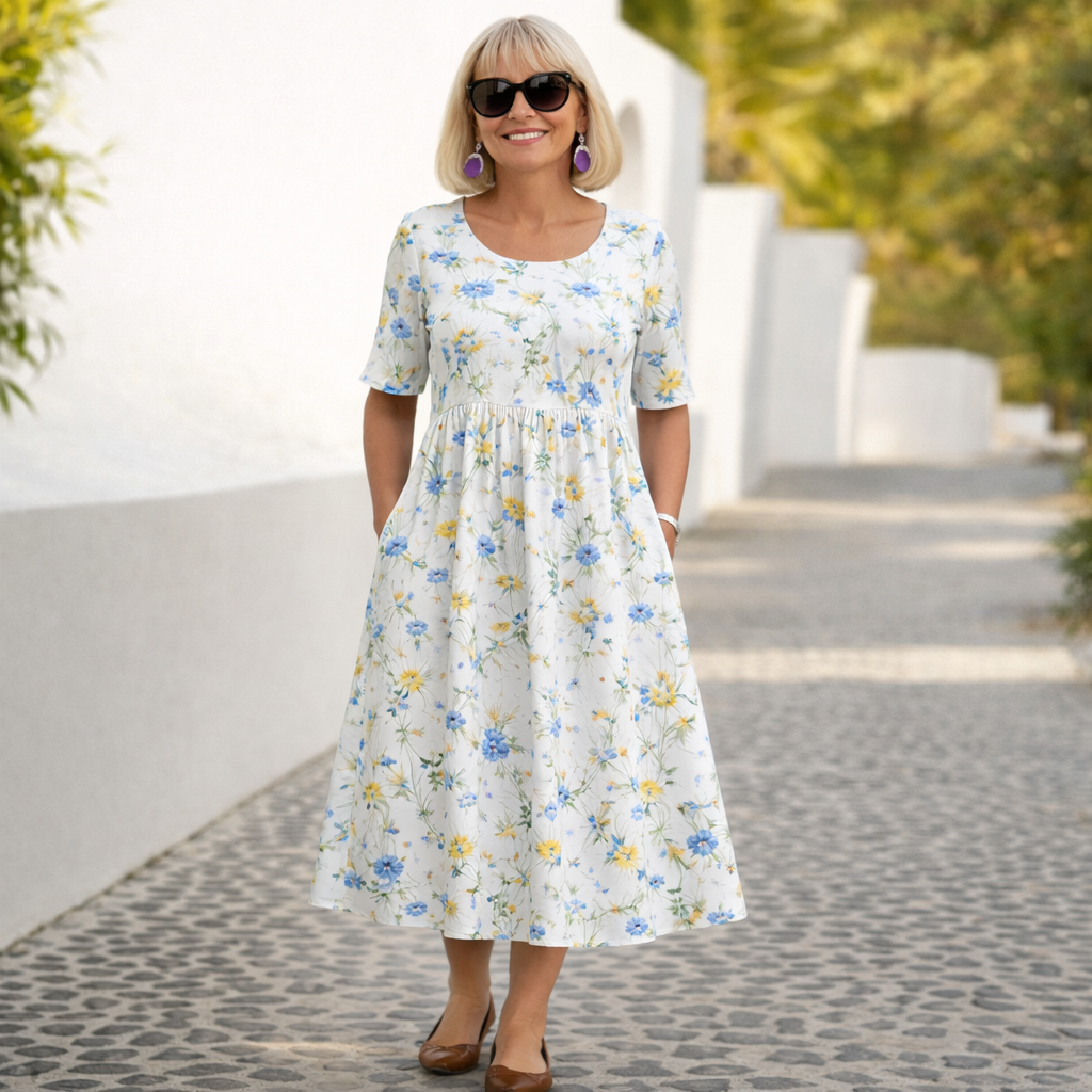 Robin | Robe midi à motifs floraux