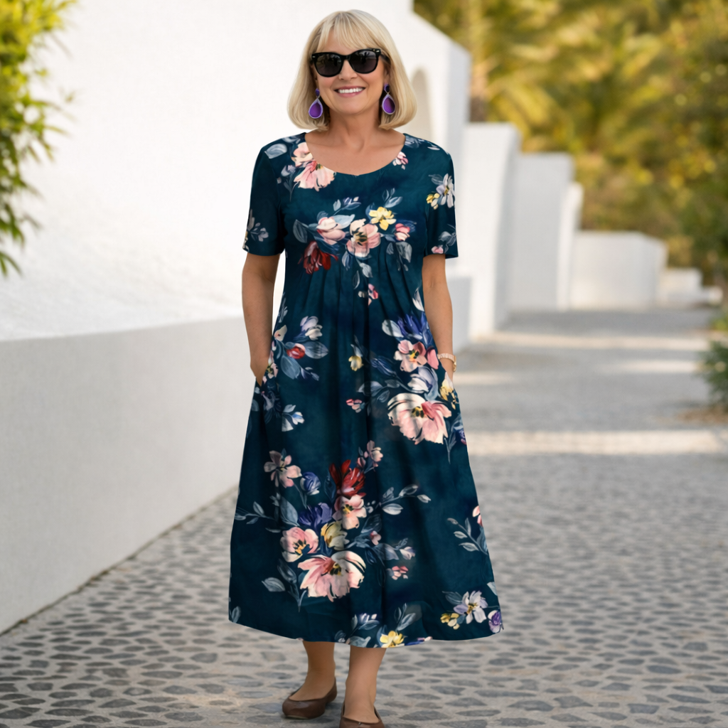 Robin | Robe midi à motifs floraux