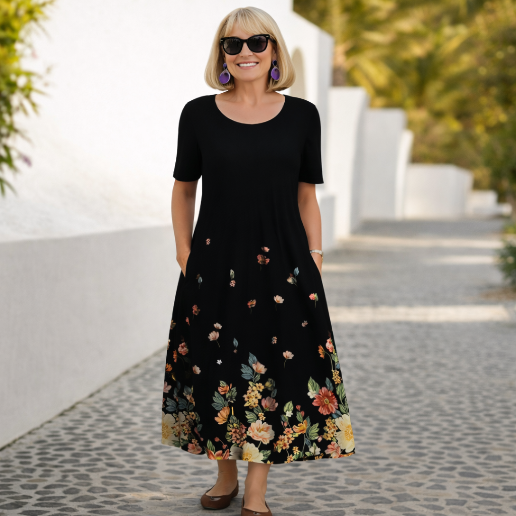 Robin | Robe midi à motifs floraux