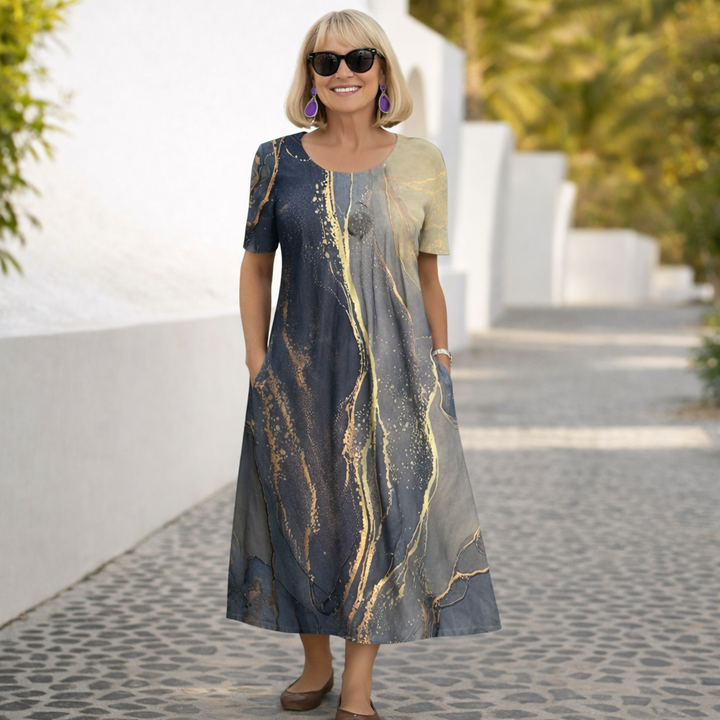 Robin | Robe midi à motifs floraux