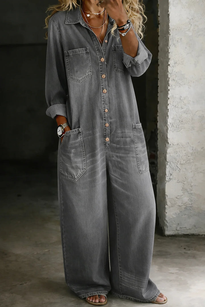 Sophia | Tuta in denim con spalle scoperte