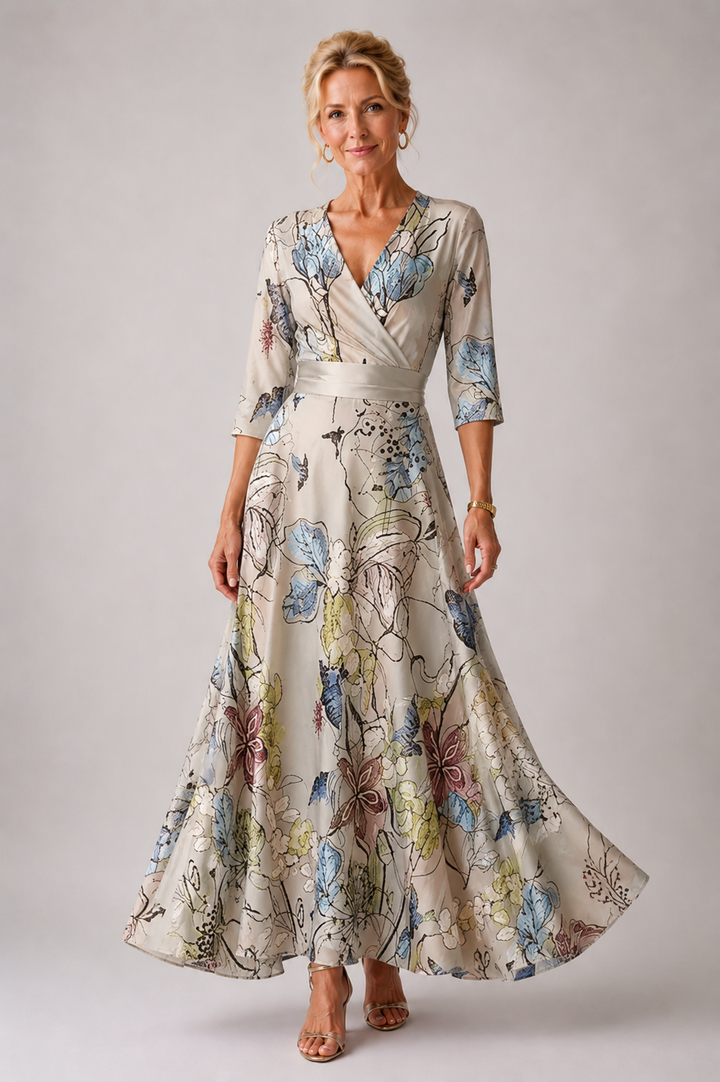Sabina | Robe raffinée à motif floral