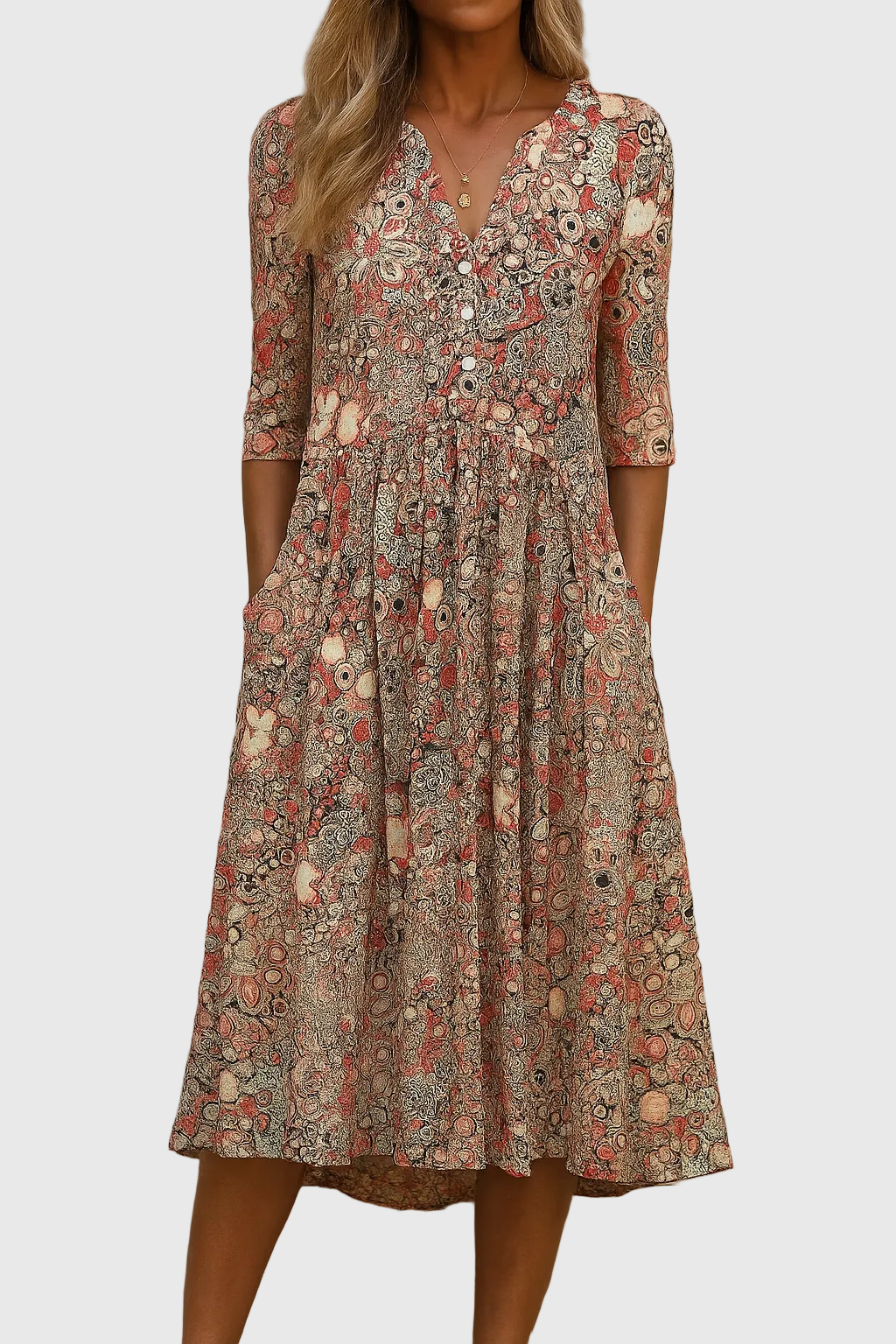 Harlow | Élégante robe midi à col en V