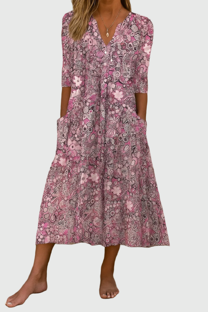 Harlow | Élégante robe midi à col en V