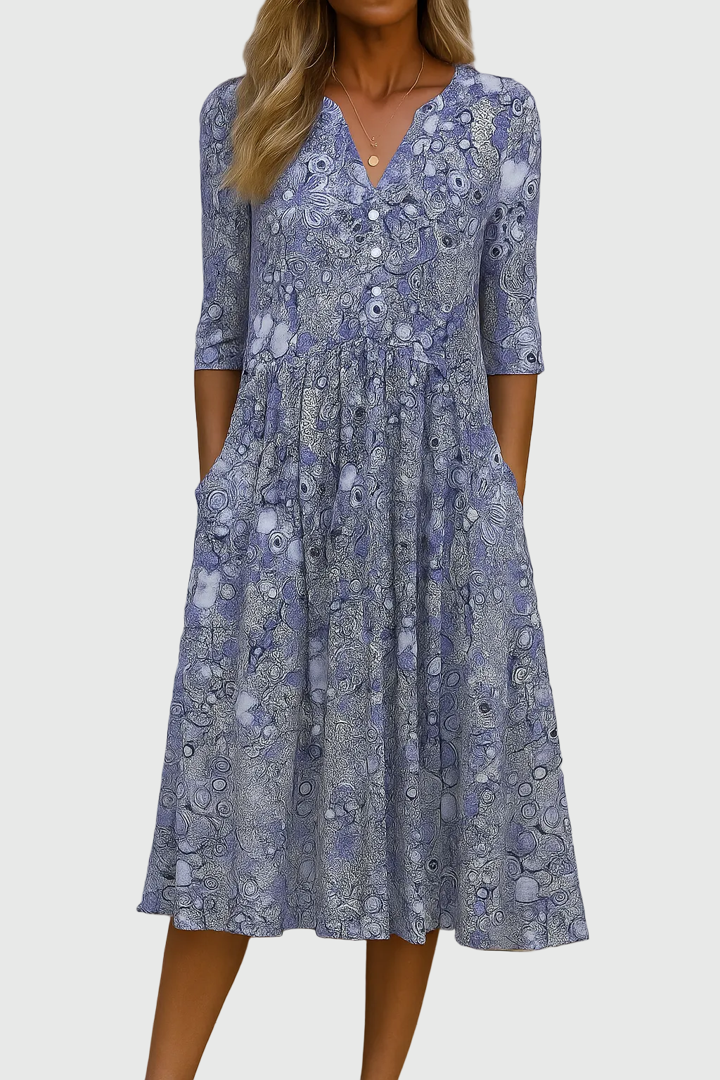Harlow | Élégante robe midi à col en V
