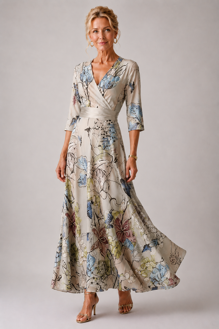 Sabina | Robe raffinée à motif floral