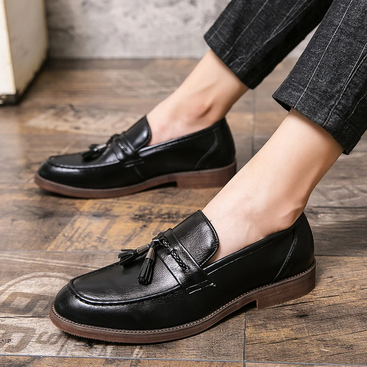 Mocassins en cuir à glands