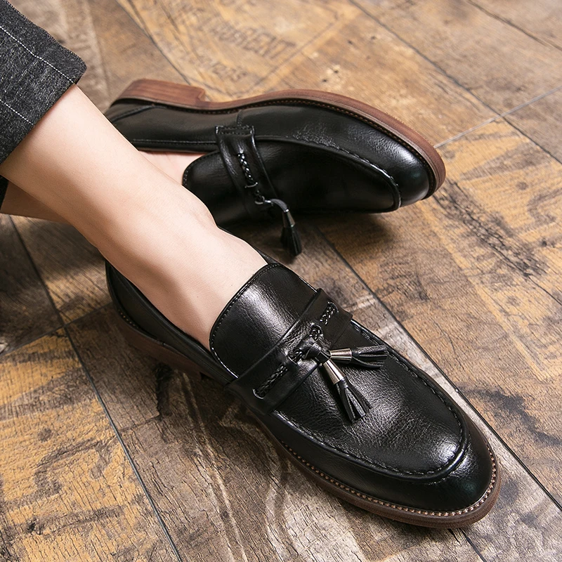 Mocassins en cuir à glands