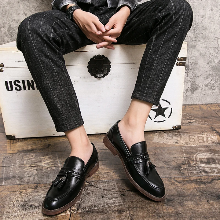 Mocassins en cuir à glands