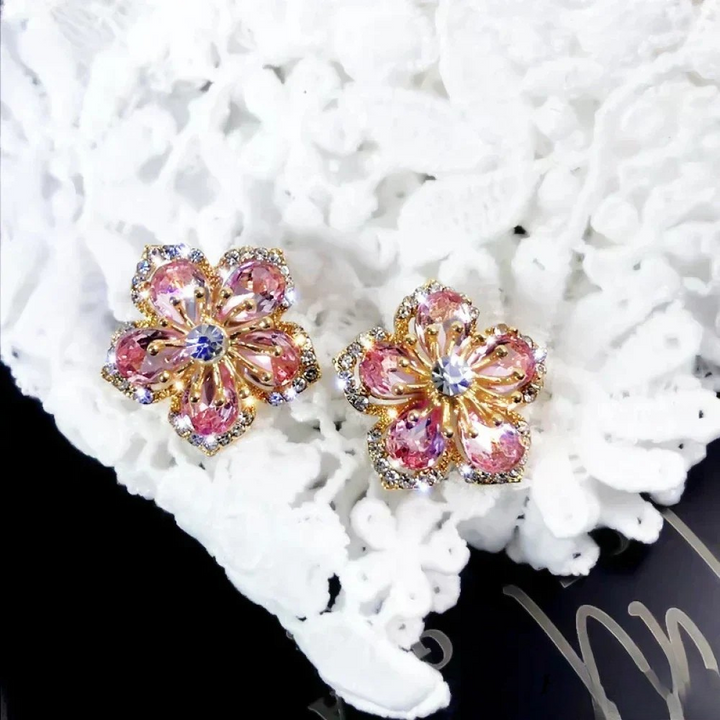 Boucles d'oreilles en argent sterling avec oxydes de zirconium colorés