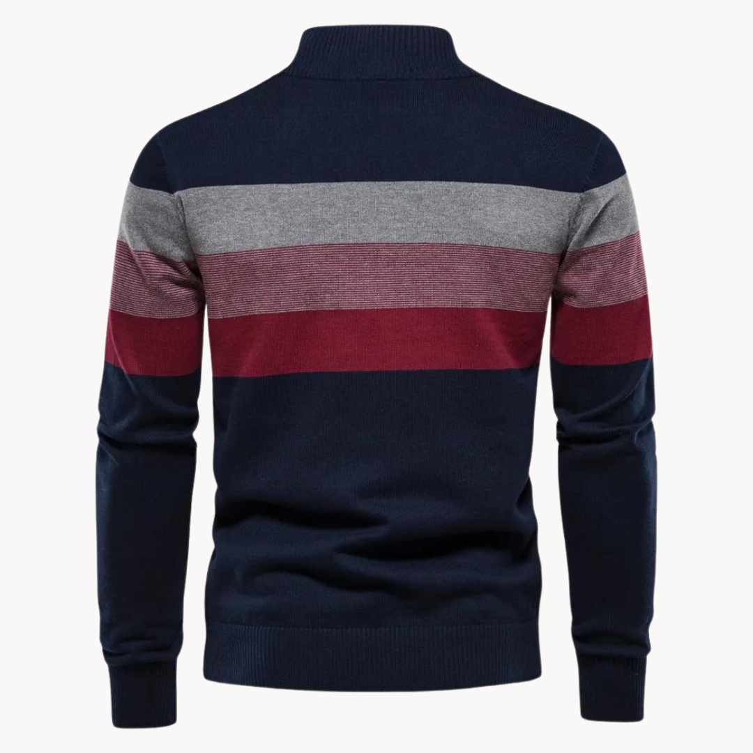 Pull-over élégant en coton avec fermeture éclair