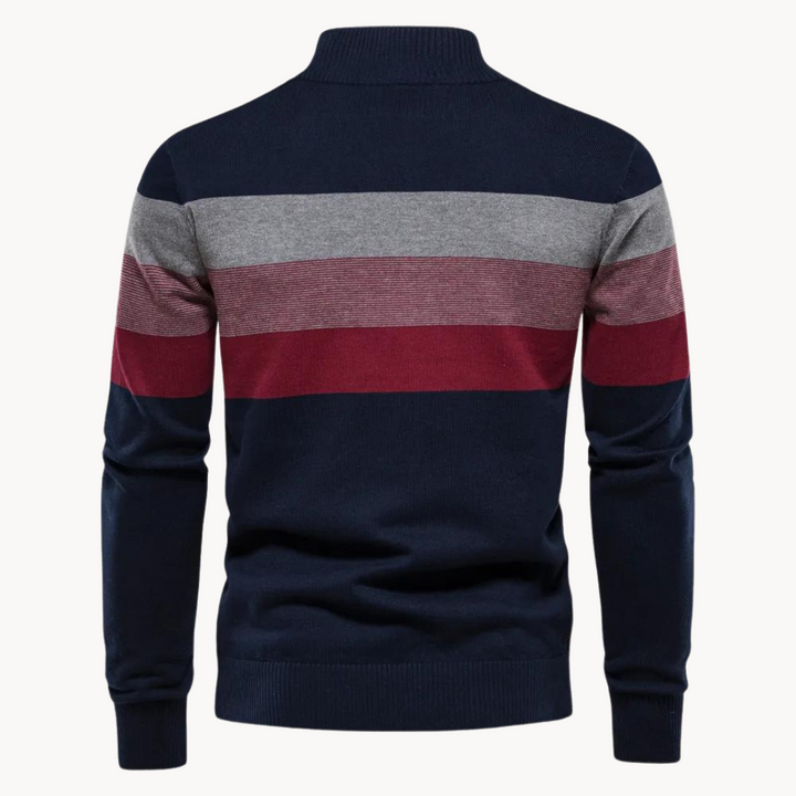 Pull-over élégant en coton avec fermeture éclair