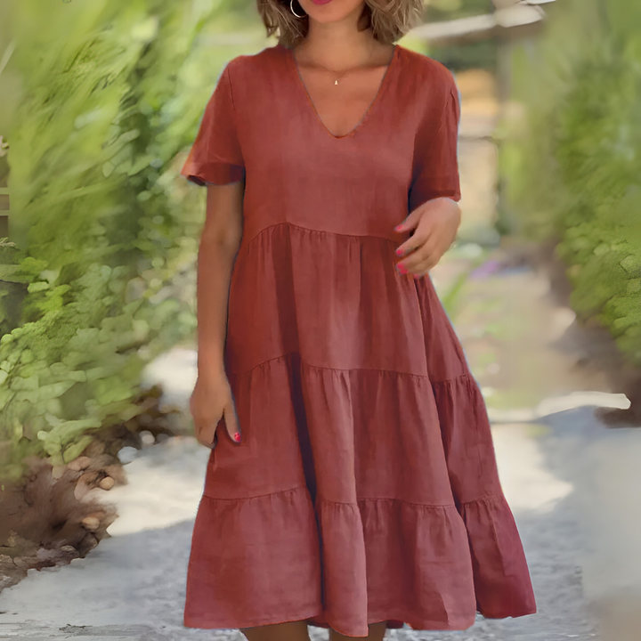 LUCE | LOCKERES KLEID MIT V-AUSSCHNITT