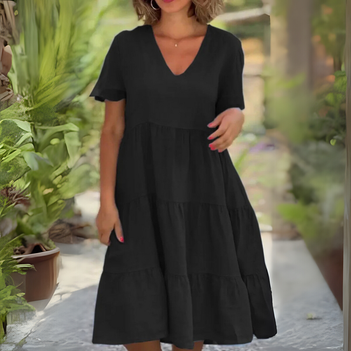 LUCE | LOCKERES KLEID MIT V-AUSSCHNITT