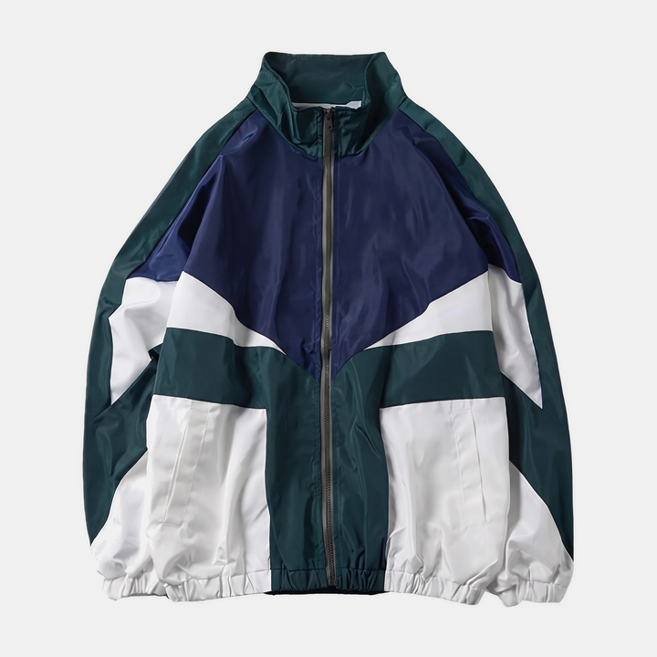 Giacca a vento oversize da donna con blocchi di colore