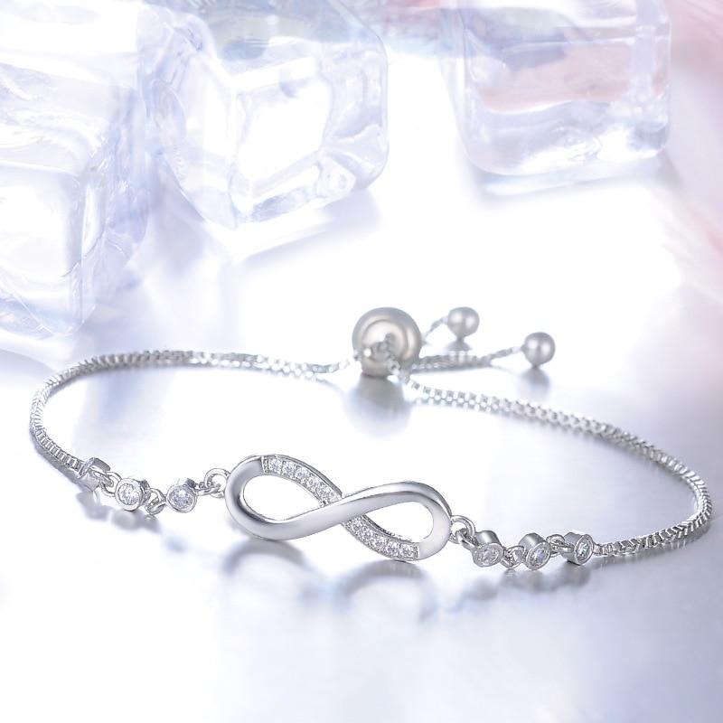 Elegante bracciale regolabile in oro rosa con simbolo dell'infinito