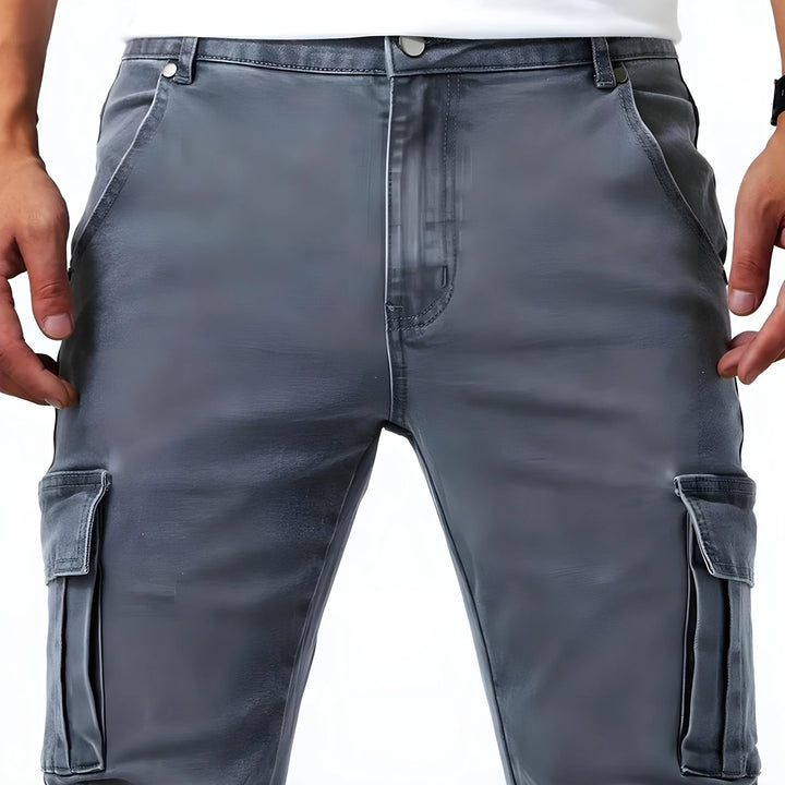 Pantalon cargo stretch Marino