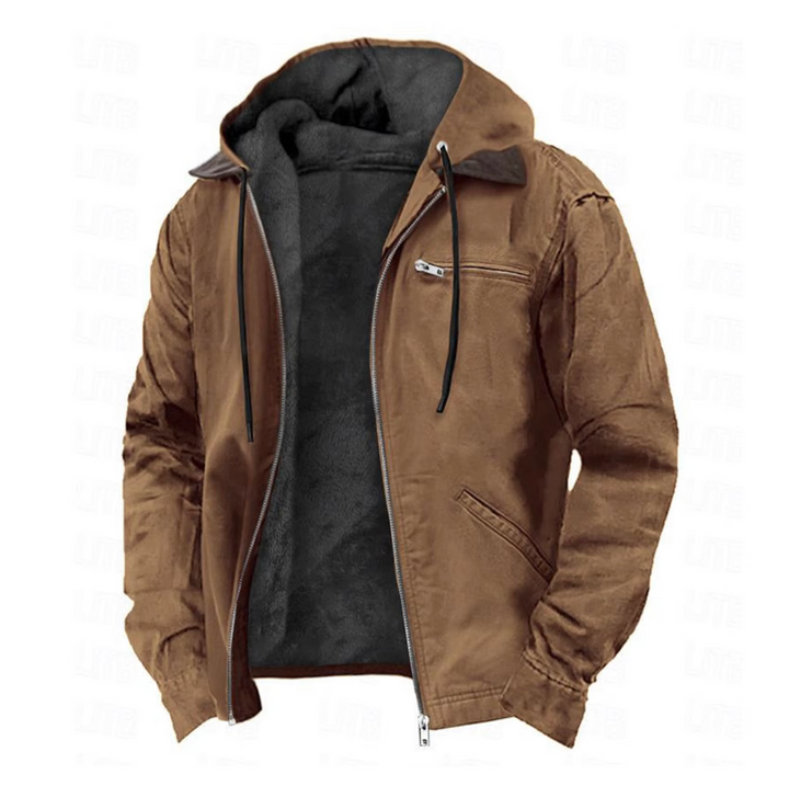 Isak™ | Warme Fleecegefütterte Kapuzen Vintage Jacke