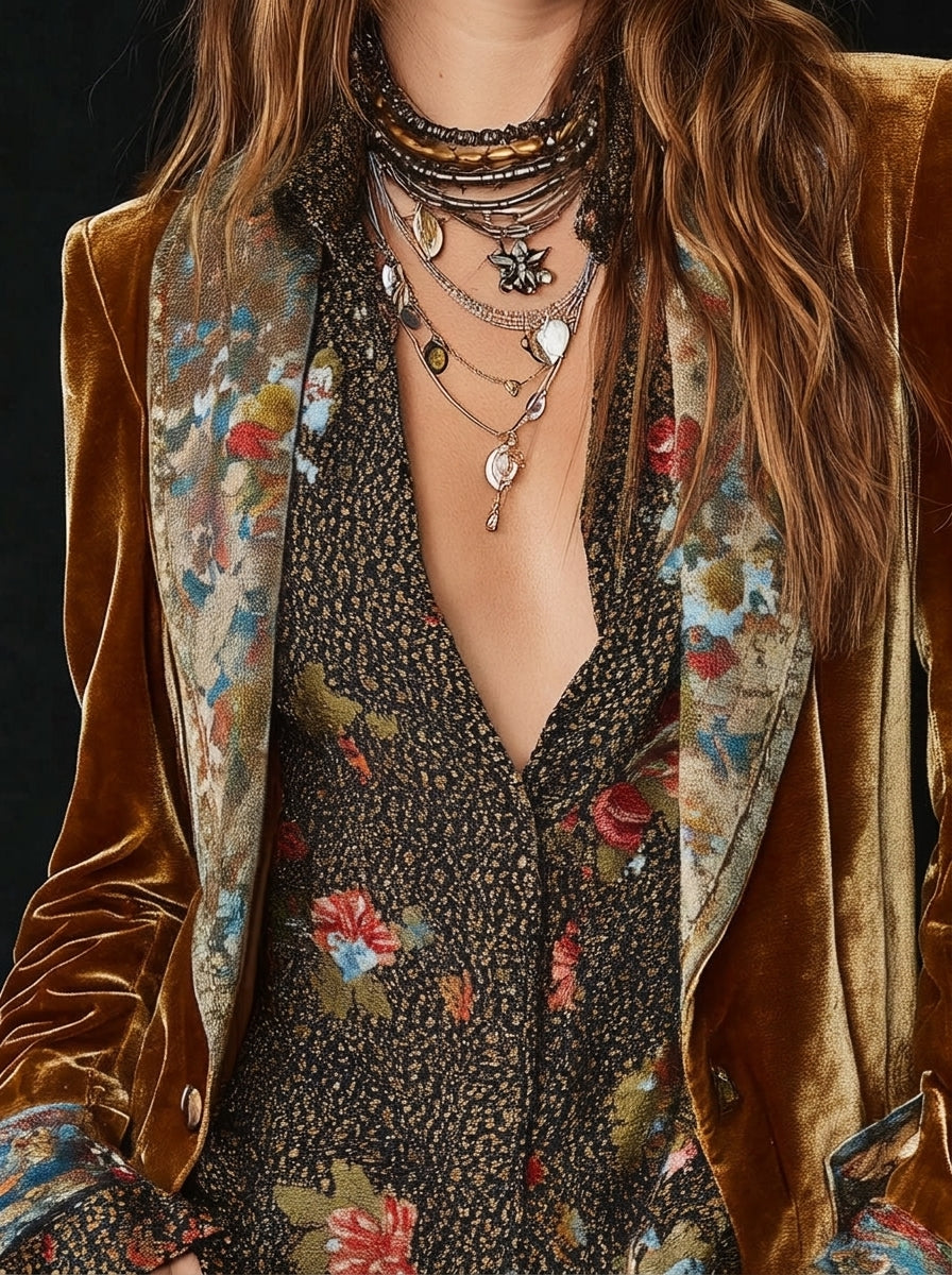 Marcela - Patchwork-Blazer mit Vintage-Blumenmuster