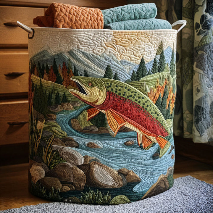Jenny – Panier à linge matelassé à motif naturel