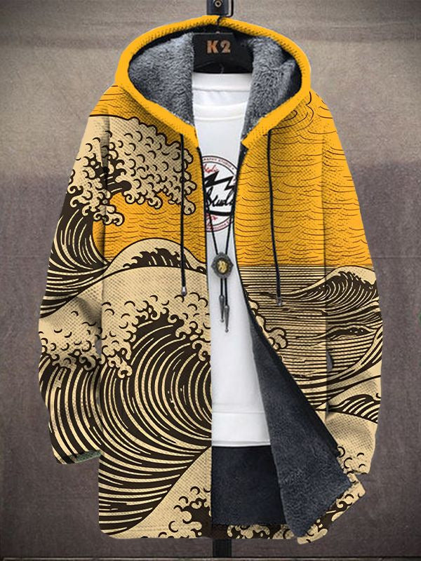 Greet | Stilvolles Vest mit Wellenmuster und Kapuze