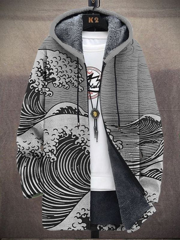 Margot | Cardigan à capuche avec imprimé artistique