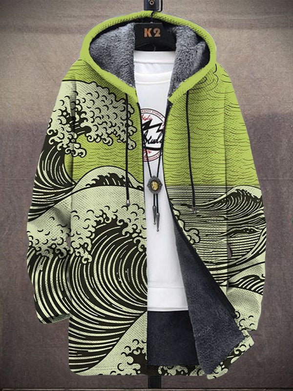 Greet | Stilvolles Vest mit Wellenmuster und Kapuze