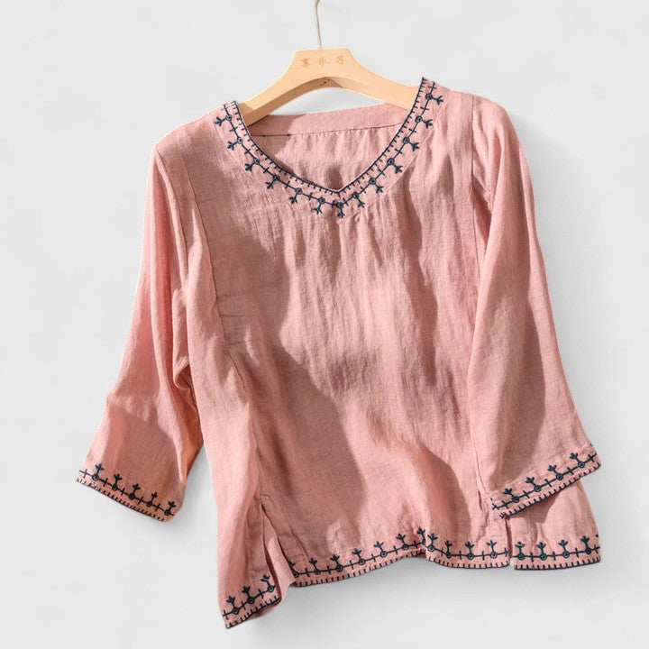 Taysia | Elegante V-Ausschnitt-Bluse