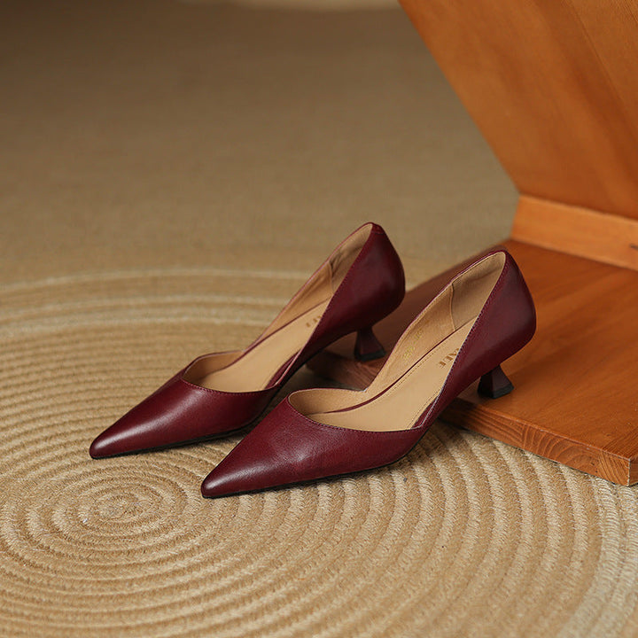 Décolleté kitten heels in pelle Ceyra