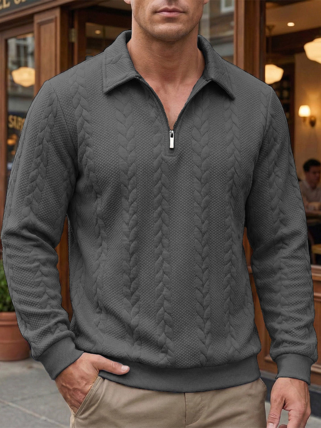 Italienischer Reißverschluss-Pullover