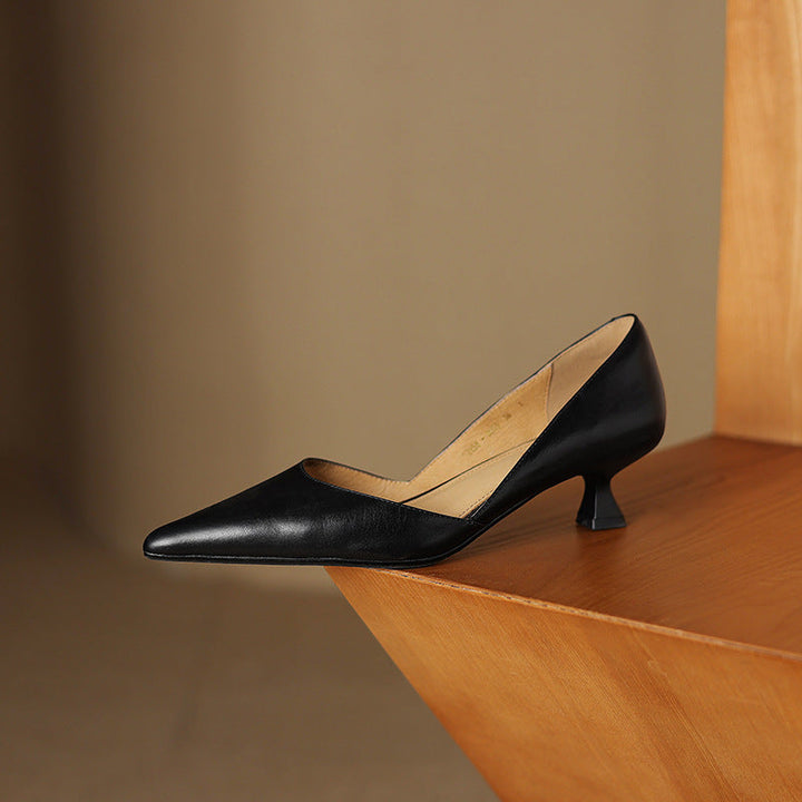 Décolleté kitten heels in pelle Ceyra