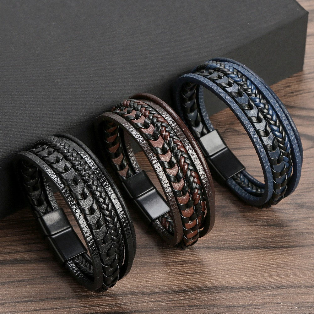 Ragnar Vol. I Bracciale vichingo in pelle intrecciata