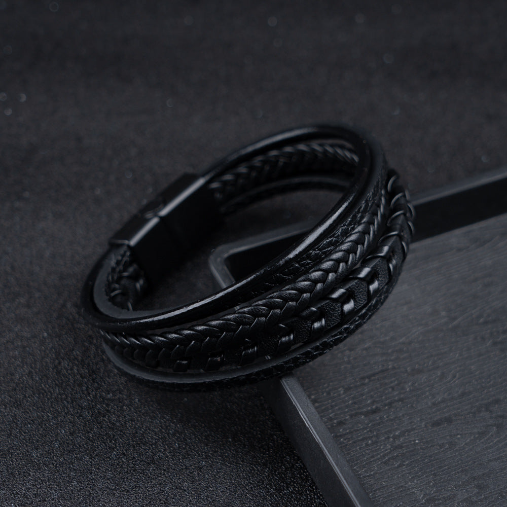 Ragnar Vol. I Bracciale vichingo in pelle intrecciata