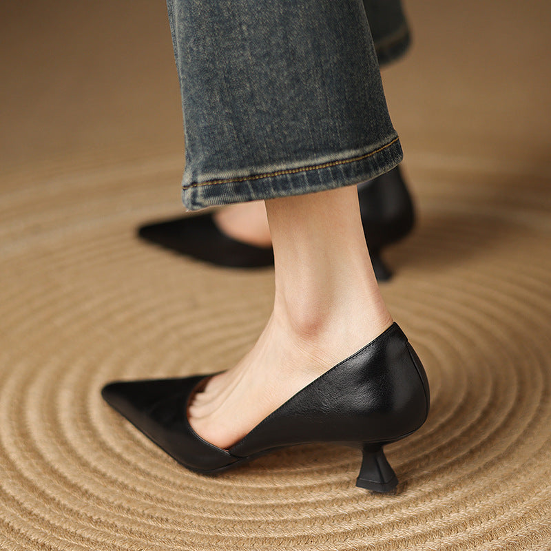 Décolleté kitten heels in pelle Ceyra