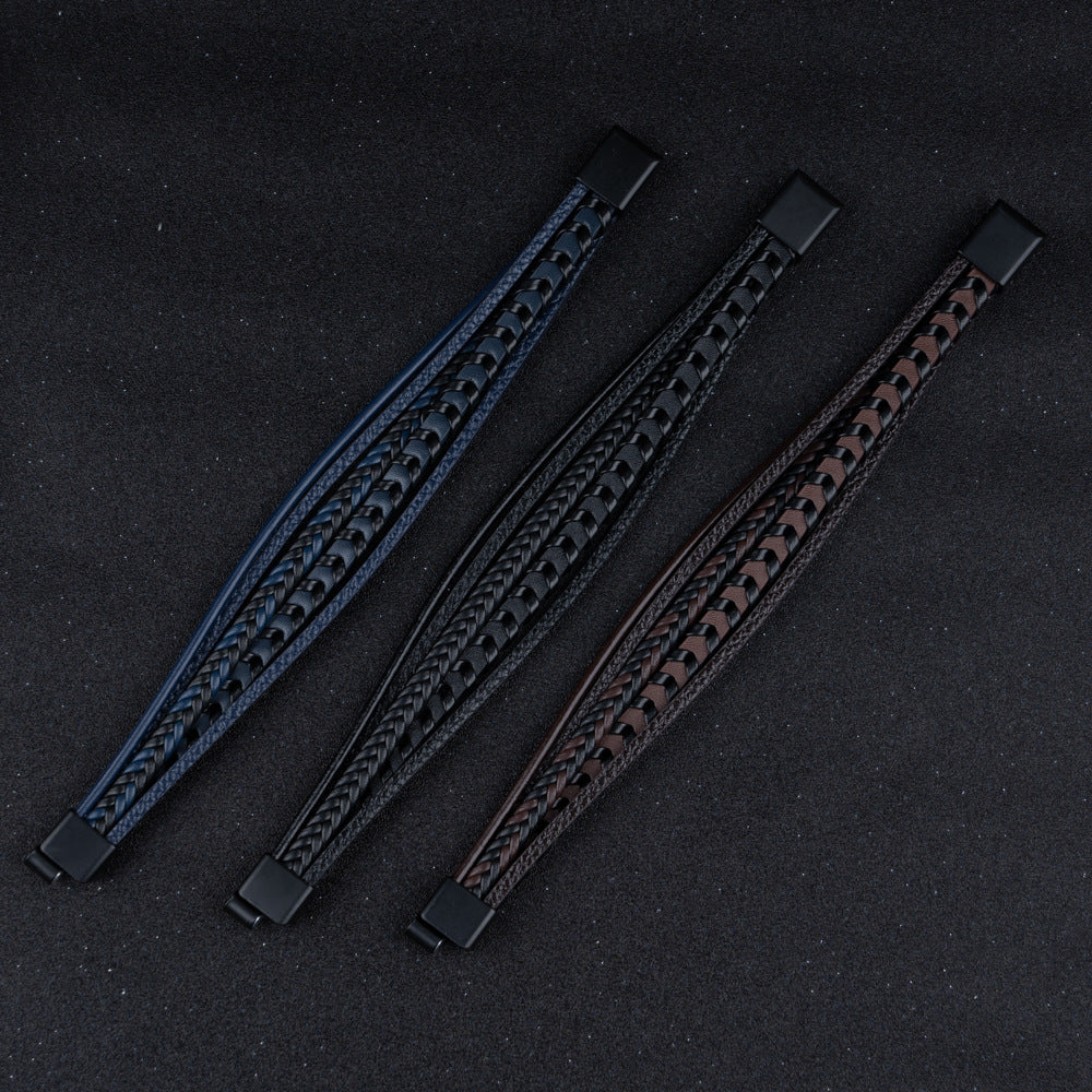 Ragnar Vol. I Bracciale vichingo in pelle intrecciata
