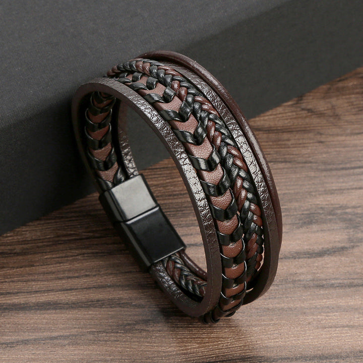 Ragnar Vol. I Bracciale vichingo in pelle intrecciata