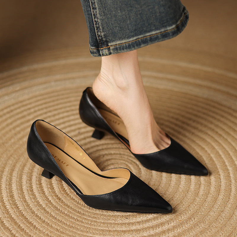 Décolleté kitten heels in pelle Ceyra