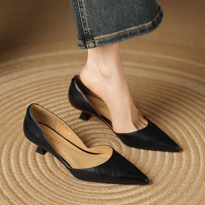 Décolleté kitten heels in pelle Ceyra
