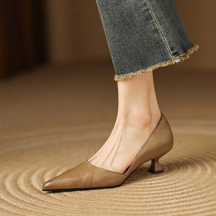 Décolleté kitten heels in pelle Ceyra