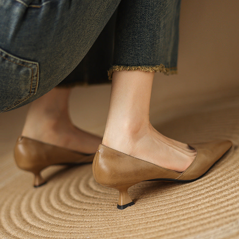 Décolleté kitten heels in pelle Ceyra