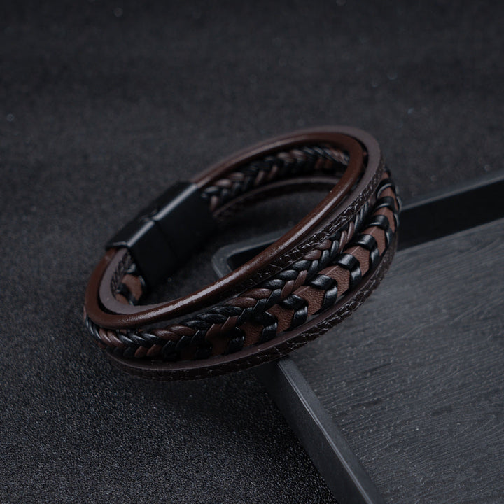 Ragnar Vol. I Bracciale vichingo in pelle intrecciata