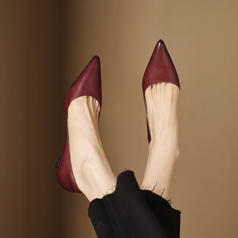 Décolleté kitten heels in pelle Ceyra